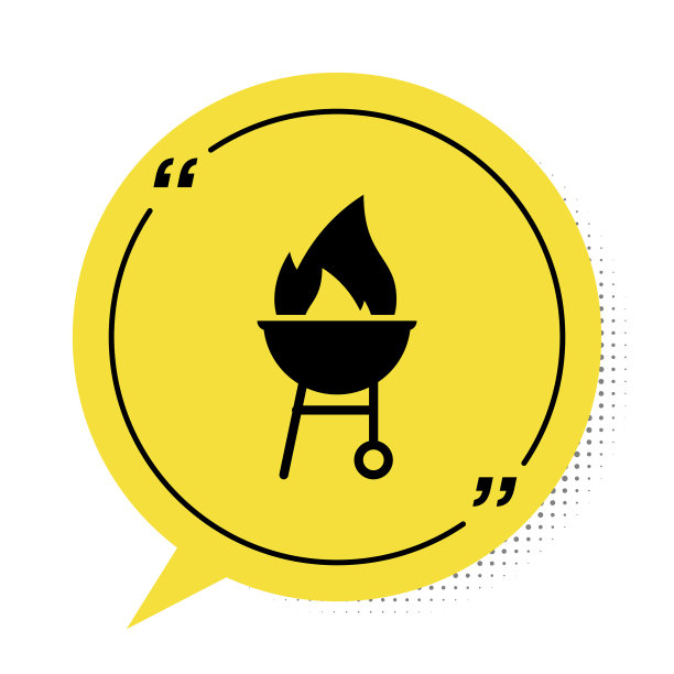 黑色烧烤架图标孤立在白色图片下载