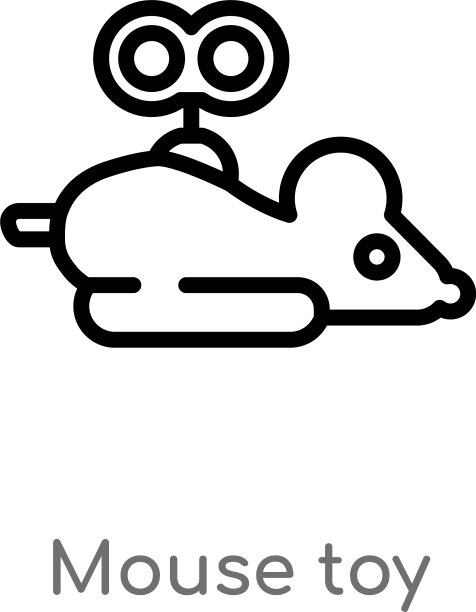 轮廓鼠标玩具图标孤立黑色简单线图片下载