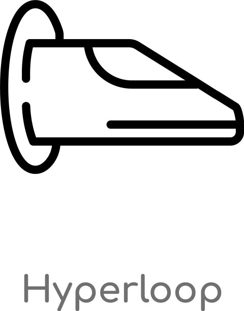 轮廓超级高铁图标孤立黑色简单线图片下载