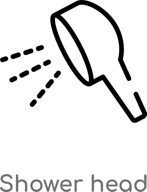 轮廓淋浴头图标孤立黑色简单图片下载