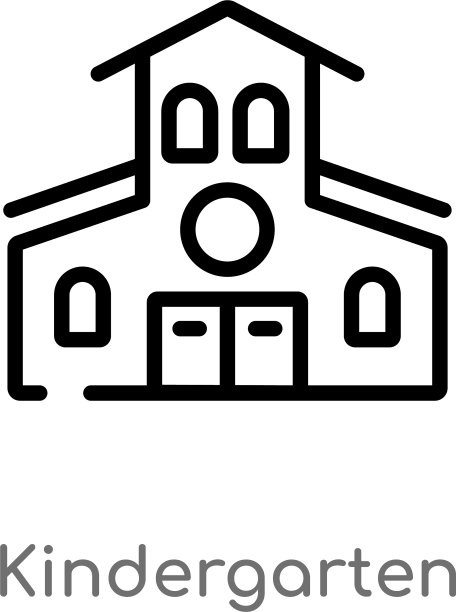轮廓幼儿园图标孤立黑色简单图片下载