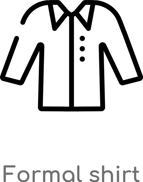 轮廓正式衬衫图标孤立黑色简单图片下载