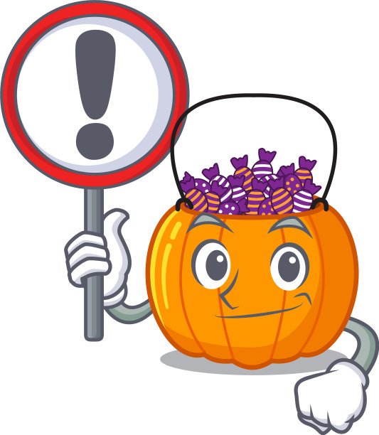 有标志的糖果桶在一个卡通罐子里图片下载