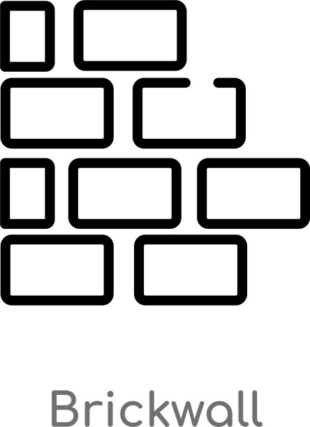 轮廓墙图标孤立黑色简单线图片下载