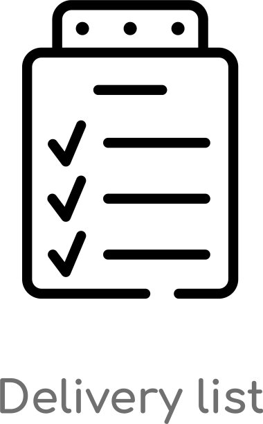 提纲交付列表图标孤立黑色简单图片下载