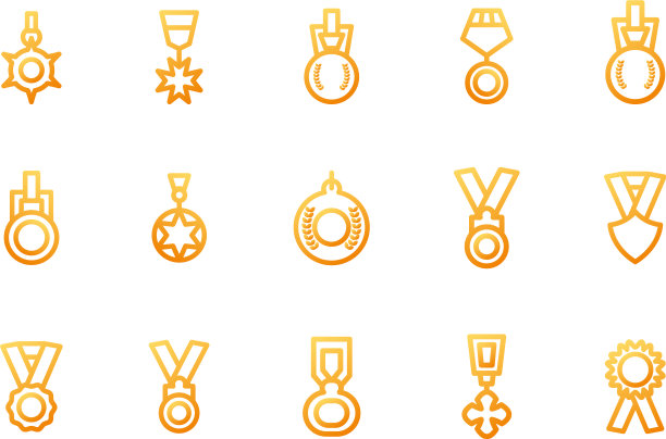 设置图标奖项在白色背景图片下载