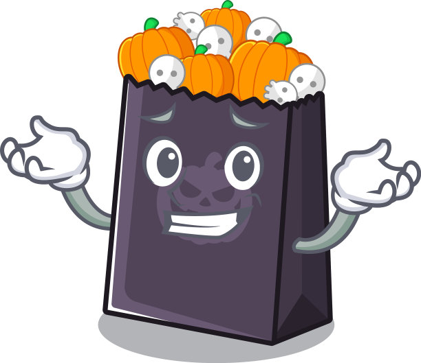 咧嘴笑的万圣节袋储存在人物抽屉图片下载