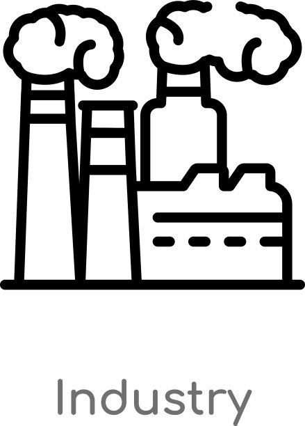 轮廓行业图标孤立黑色简单线条图片下载