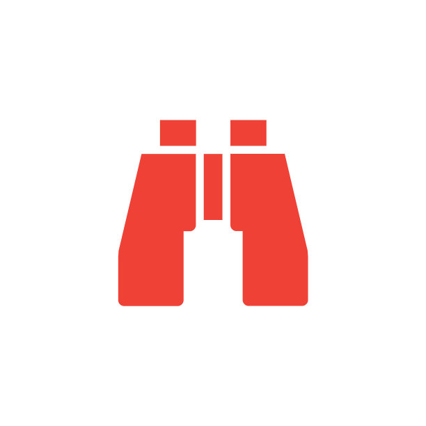 双目红色图标在白色背景红色平坦图片下载