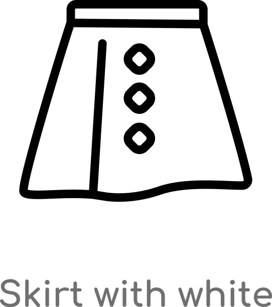 轮廓裙与白色衬里图标孤立图片下载
