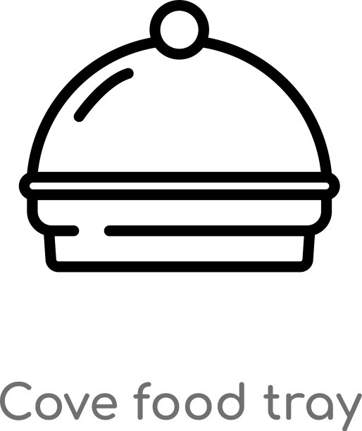 轮廓湾食物托盘图标孤立黑色简单图片下载