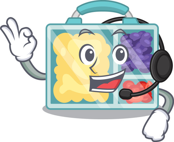 带耳机的快乐饭盒上面的字图片下载