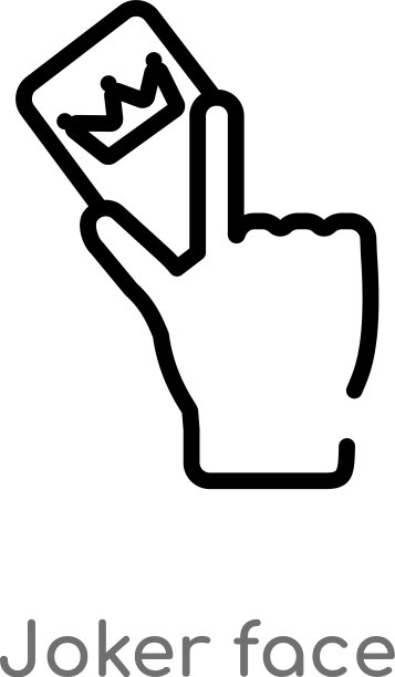 轮廓小丑脸图标孤立黑色简单图片下载