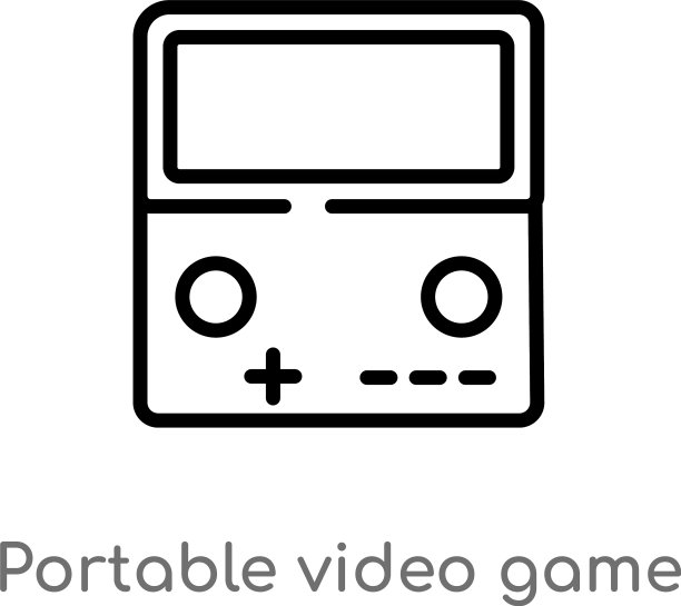 轮廓便携式视频游戏控制台图标隔离图片下载