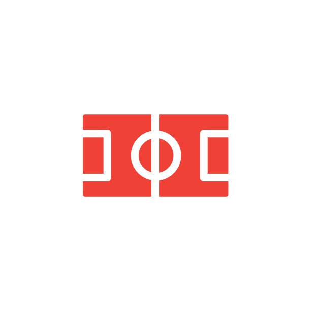 足球场红色图标，白色背景红色图片下载