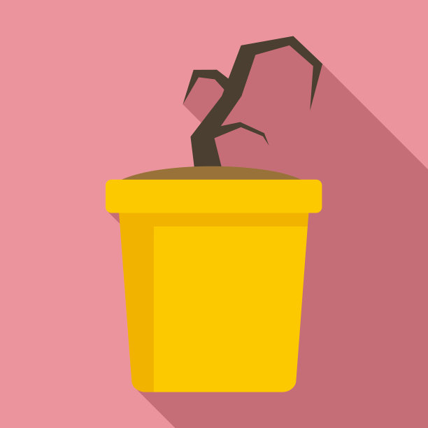 垃圾花盆图标扁平化风格图片下载