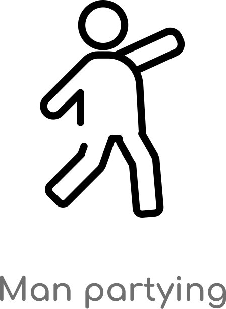 轮廓人聚会图标孤立黑色简单图片下载