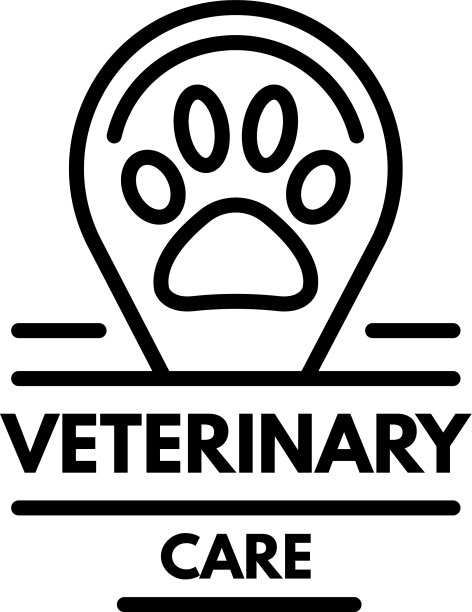 兽医护理标志轮廓风格图片下载