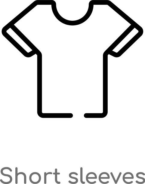 轮廓短袖图标孤立黑色简单图片下载