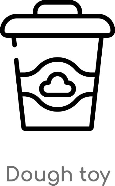 轮廓面团玩具图标孤立黑色简单线条图片下载