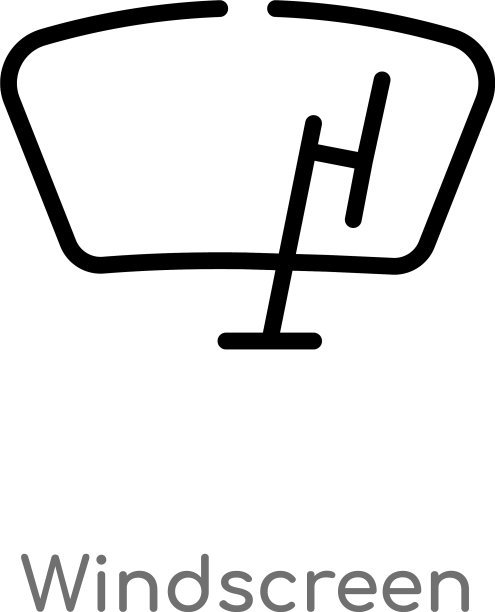 轮廓挡风玻璃图标孤立黑色简单图片下载