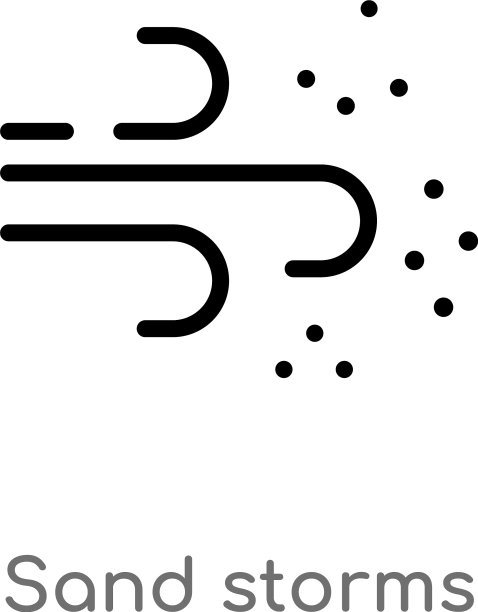轮廓沙尘暴图标孤立黑色简单图片下载