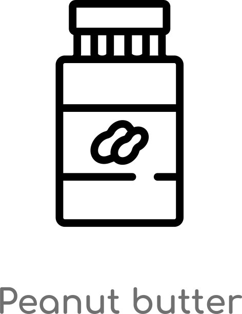 轮廓花生酱图标孤立黑色简单图片下载