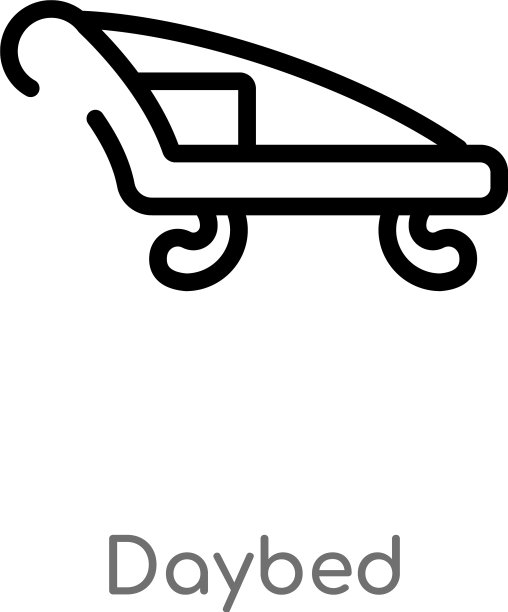 轮廓躺椅图标孤立黑色简单线条图片下载