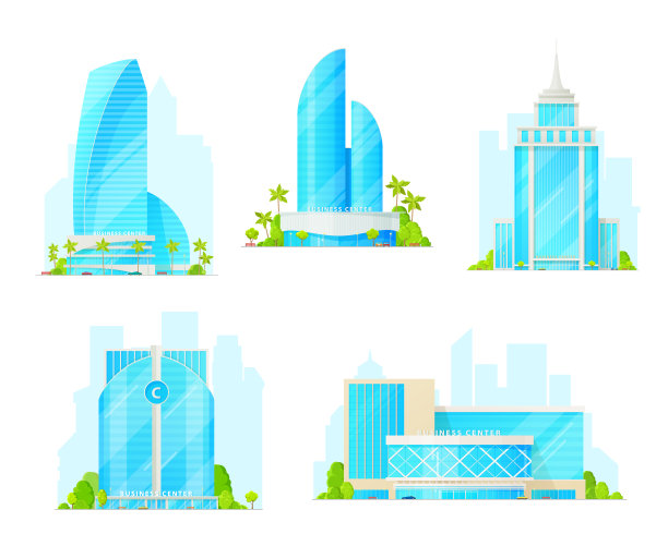 商务中心孤立建筑图标图片下载