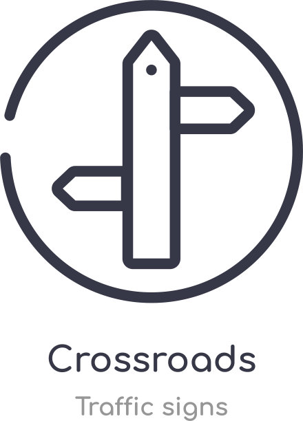 十字路口轮廓图标隔离线图片下载