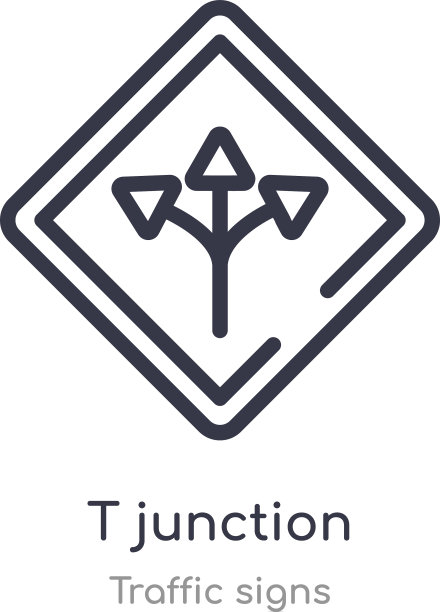 T结点轮廓图标隔离线图片下载