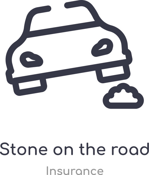 石头上的道路轮廓线与图标隔离开来图片下载