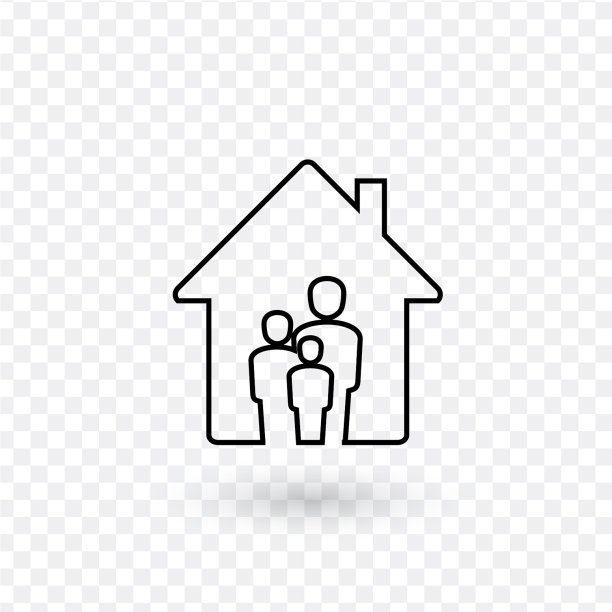 剪影家人在家里像爸爸妈妈一样安全图片下载