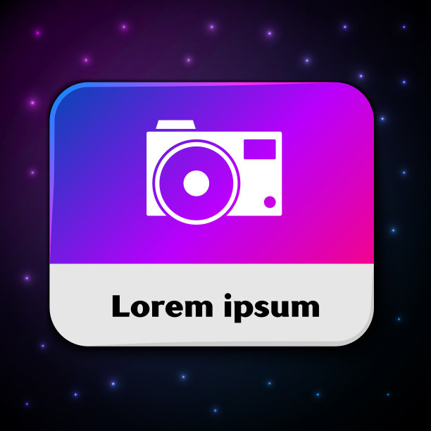 白色照片相机图标孤立在黑色图片下载