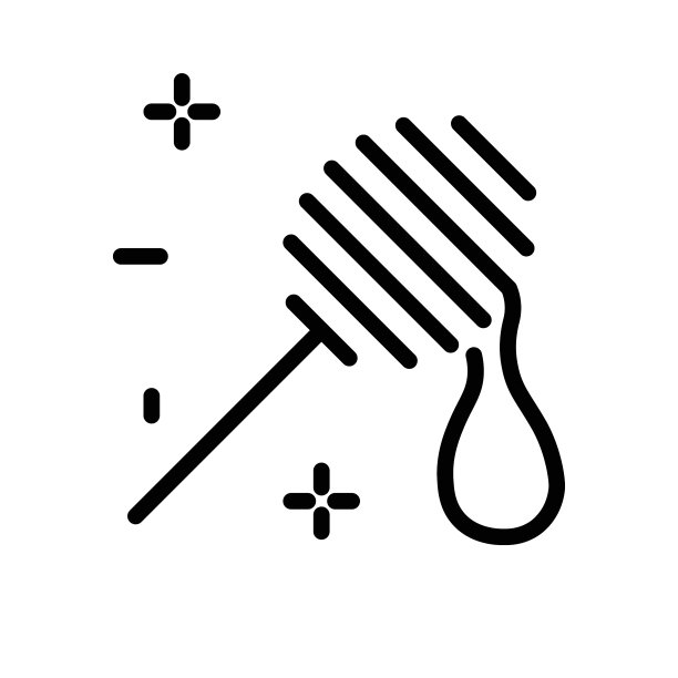 蜂蜜滴从木勺线性图标图片下载