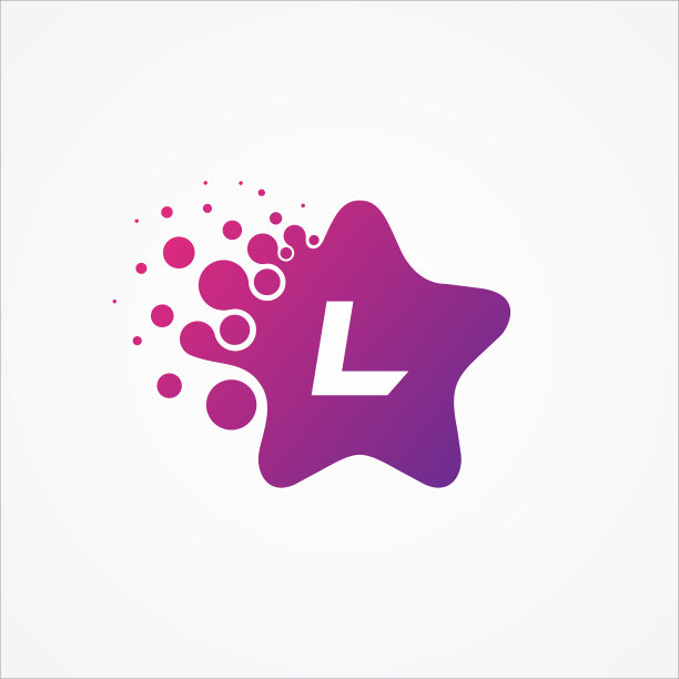 科技符号字母L的像素星形设计图片下载