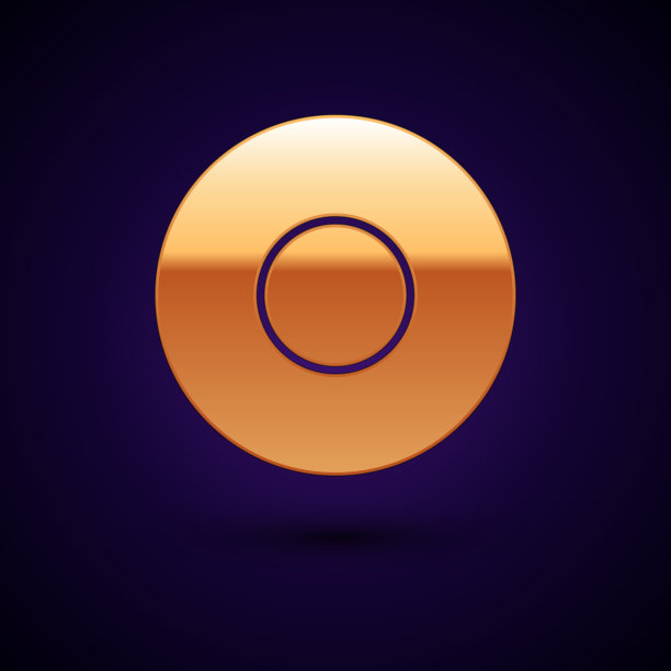 金色板块图标孤立在深蓝色的背景图片下载