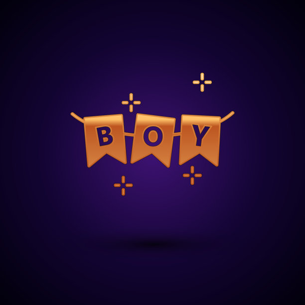 金色狂欢节花环与旗帜图标孤立上图片下载