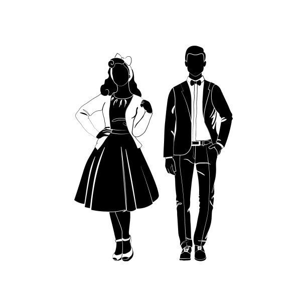 时尚的女孩和时尚的男人图片下载