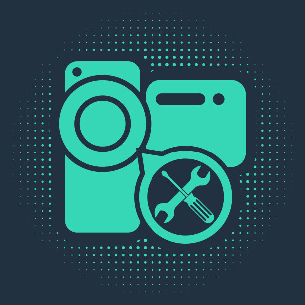 带螺丝刀和扳手的绿色摄像机图片下载