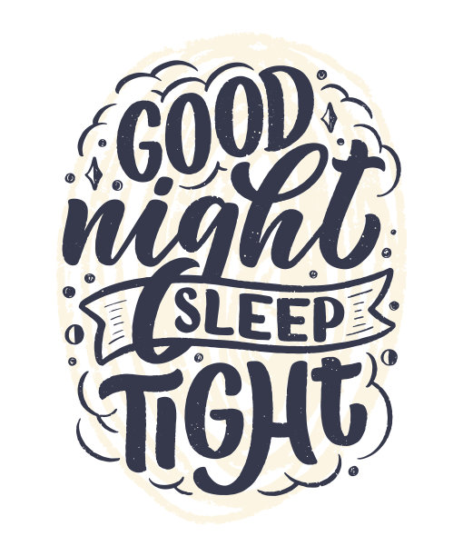 写着关于睡觉和晚安的标语图片下载