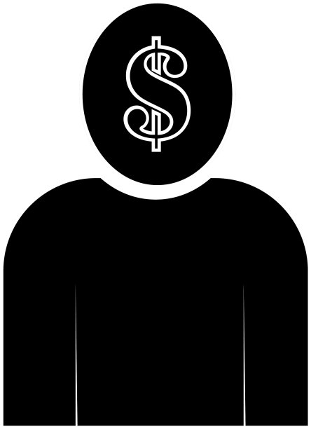 黑人商人计划头脑图标孤立图片下载