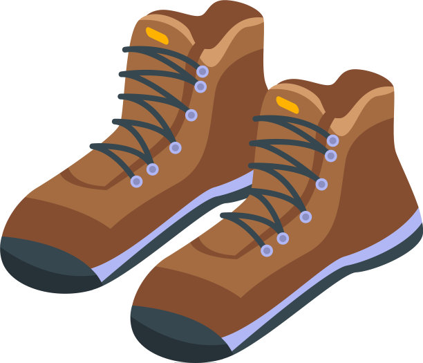 徒步靴图标等距风格图片下载