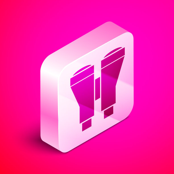 等距双筒望远镜图标孤立在粉红色上图片下载