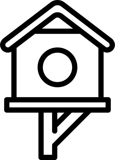 季节鸟屋图标轮廓风格图片下载