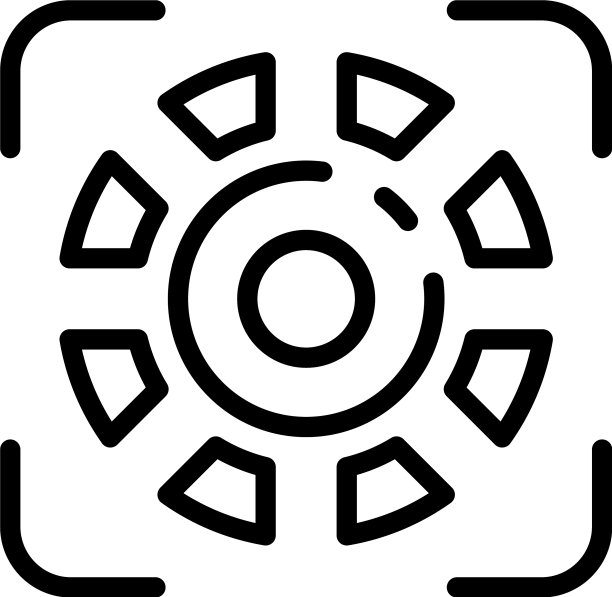 生物识别认证图标轮廓风格图片下载