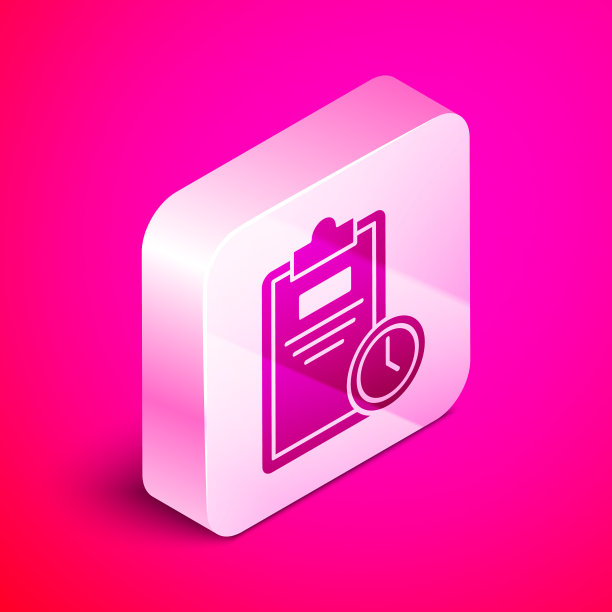 与时钟图标隔离的等距考试表图片下载