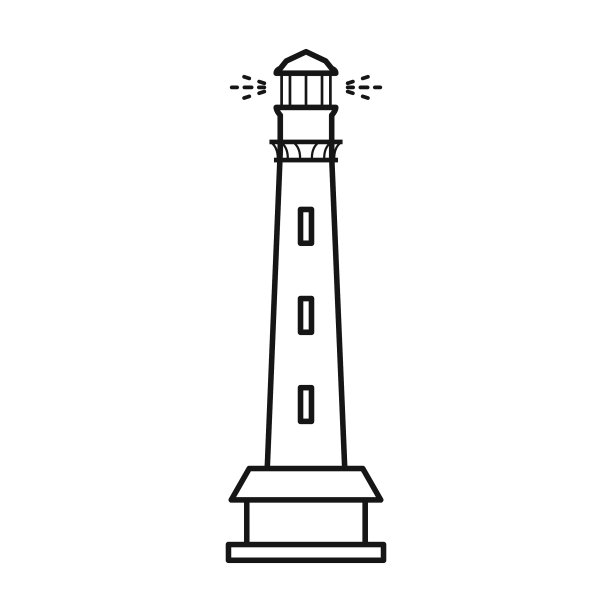 灯塔iconline图标孤立图片下载