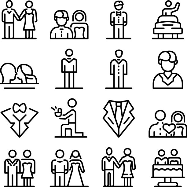 新郎图标设置轮廓风格图片下载