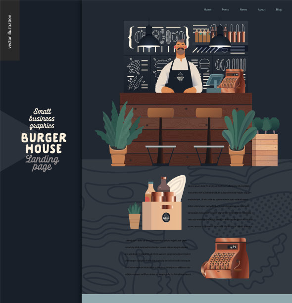 汉堡屋-小企业图形-落地图片下载